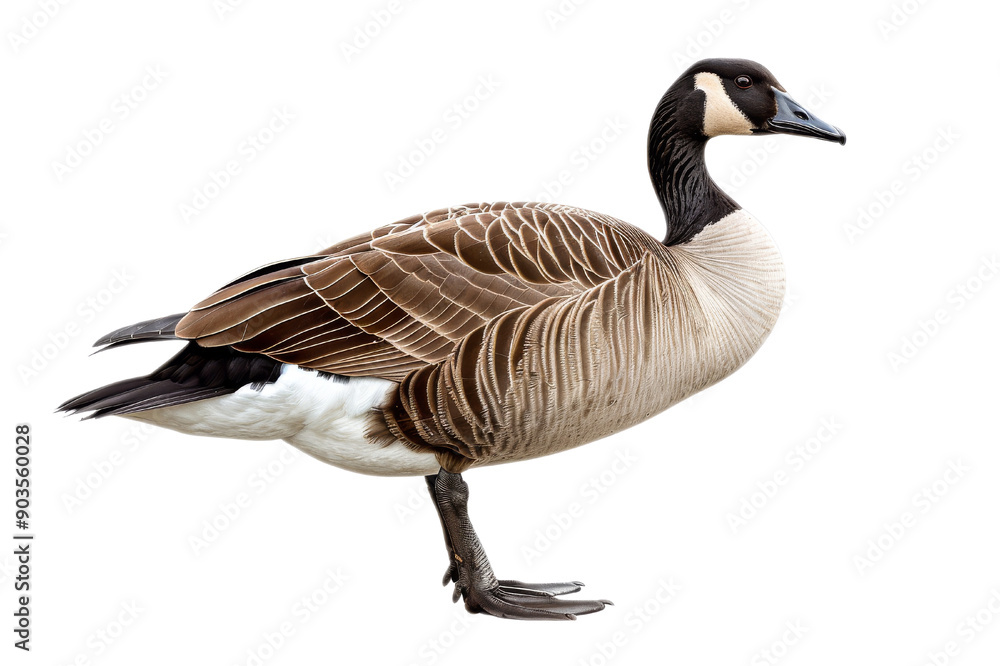 Isolated Canada Goose Standing on One Leg Isolated Canada Goose Standing on One Leg