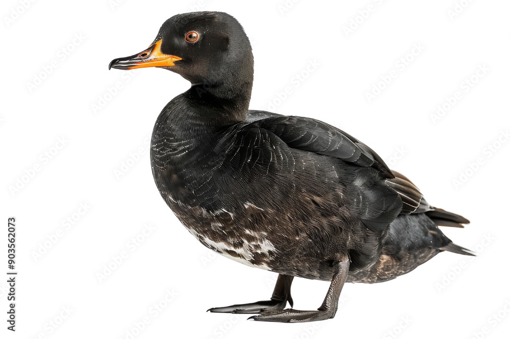 Black Duck with White Spots Standing isolated Black Duck with White Spots Standing isolated