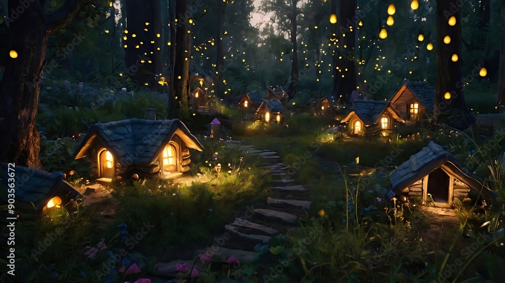 Obraz premium Fairy village