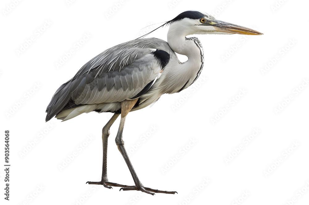 Fototapeta premium Grey Heron Standing isolated