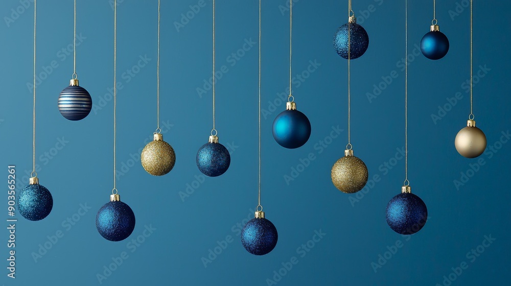 blue and gold hanging christmas spheres blue and gold hanging christmas spheres