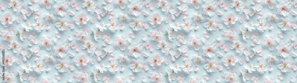 a backgeound of scattered cherry blossom petals on a pale blue background a backgeound of scattered cherry blossom petals on a pale blue background