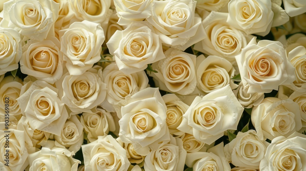 Close up background of numerous white roses Close up background of numerous white roses