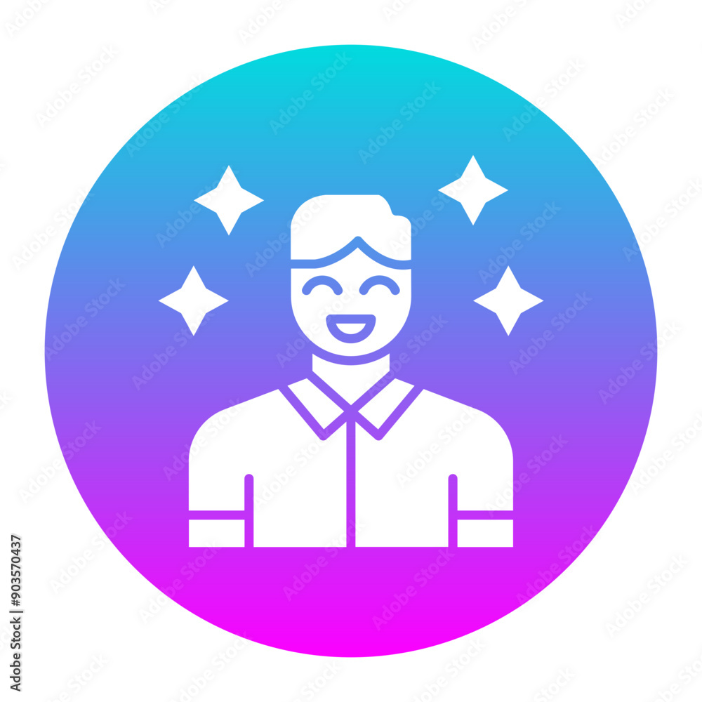 Happy Man vector icon. Can be used for Comfort iconset. Happy Man vector icon. Can be used for Comfort iconset.
