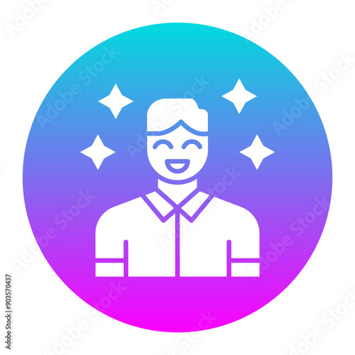 Happy Man vector icon. Can be used for Comfort iconset.
