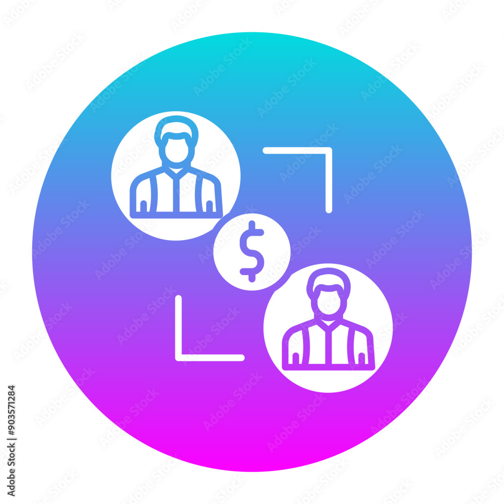 Peer to Peer Lending vector icon. Can be used for Home Based Business iconset. Peer to Peer Lending vector icon. Can be used for Home Based Business iconset.