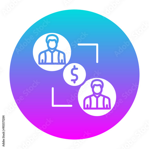 Peer to Peer Lending vector icon. Can be used for Home Based Business iconset.
