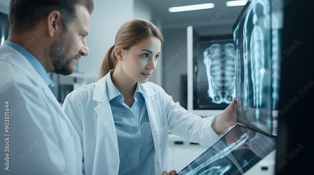 Fototapeta premium Doctors looking x-ray