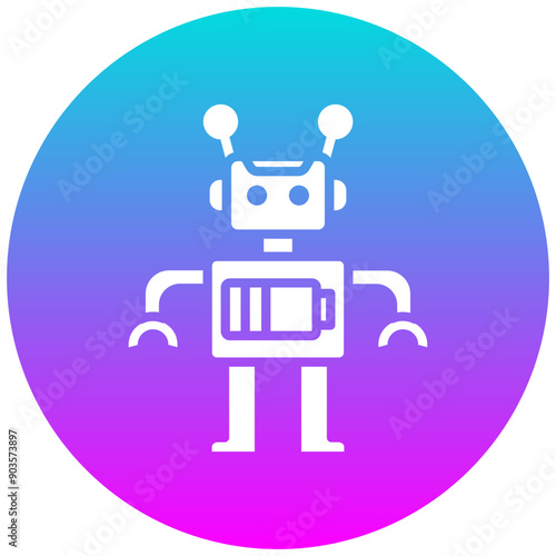 Robot Battery vector icon. Can be used for Science Fiction iconset.