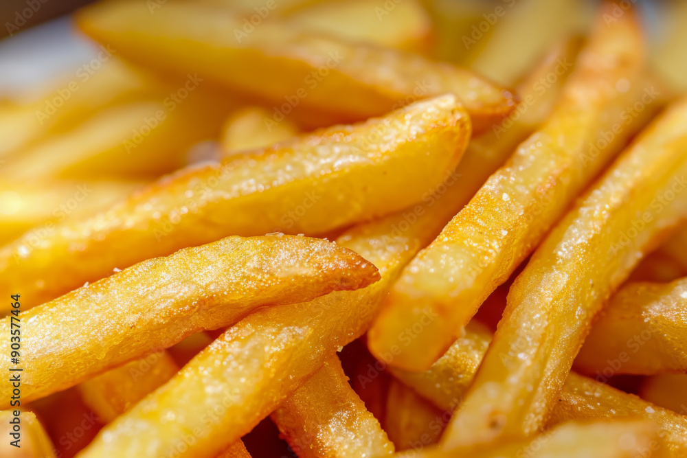 Close-up of Golden French Fries with Salt Close-up of Golden French Fries with Salt