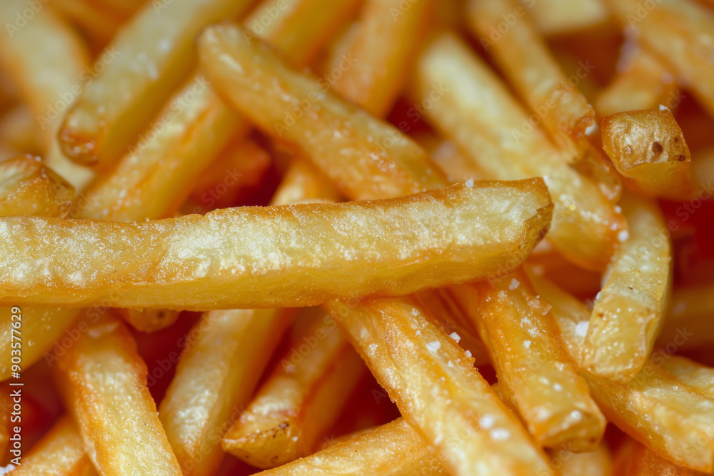 Close-up of Golden French Fries with Salt Close-up of Golden French Fries with Salt