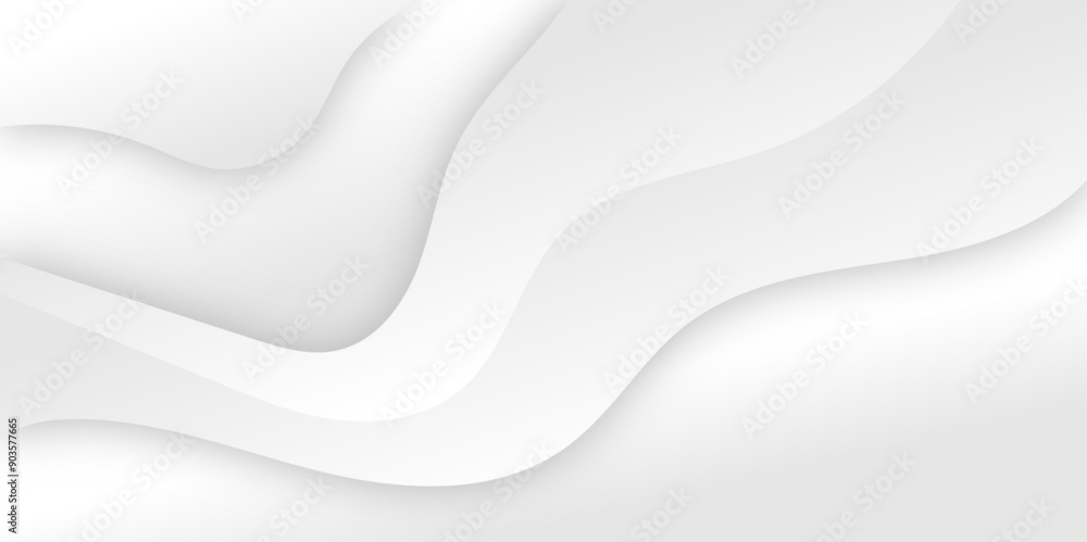 White and light gray background luxurious abstract texture. Sparkling with soft beautiful paper waves smooth and clean modern abstract wave curve line banner background design. 