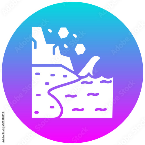 Landslide vector icon. Can be used for Coastline iconset.