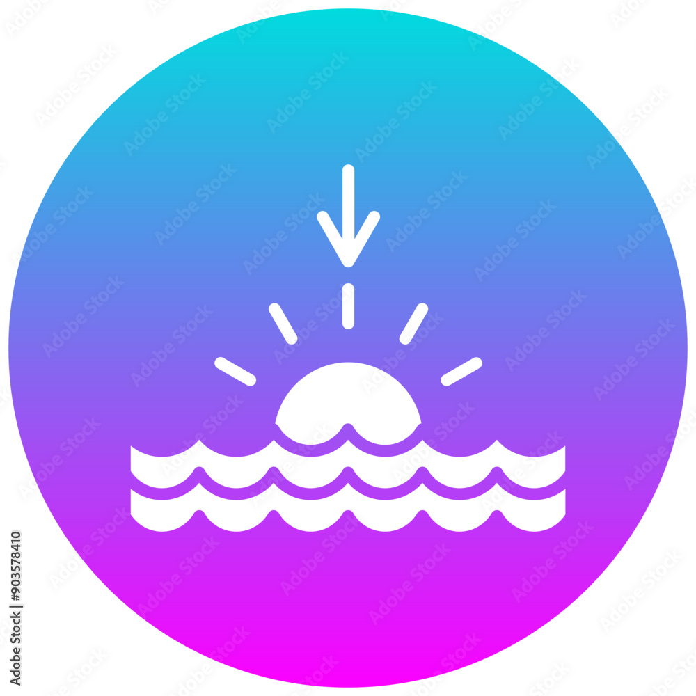 Sundown vector icon. Can be used for Coastline iconset. Sundown vector icon. Can be used for Coastline iconset.
