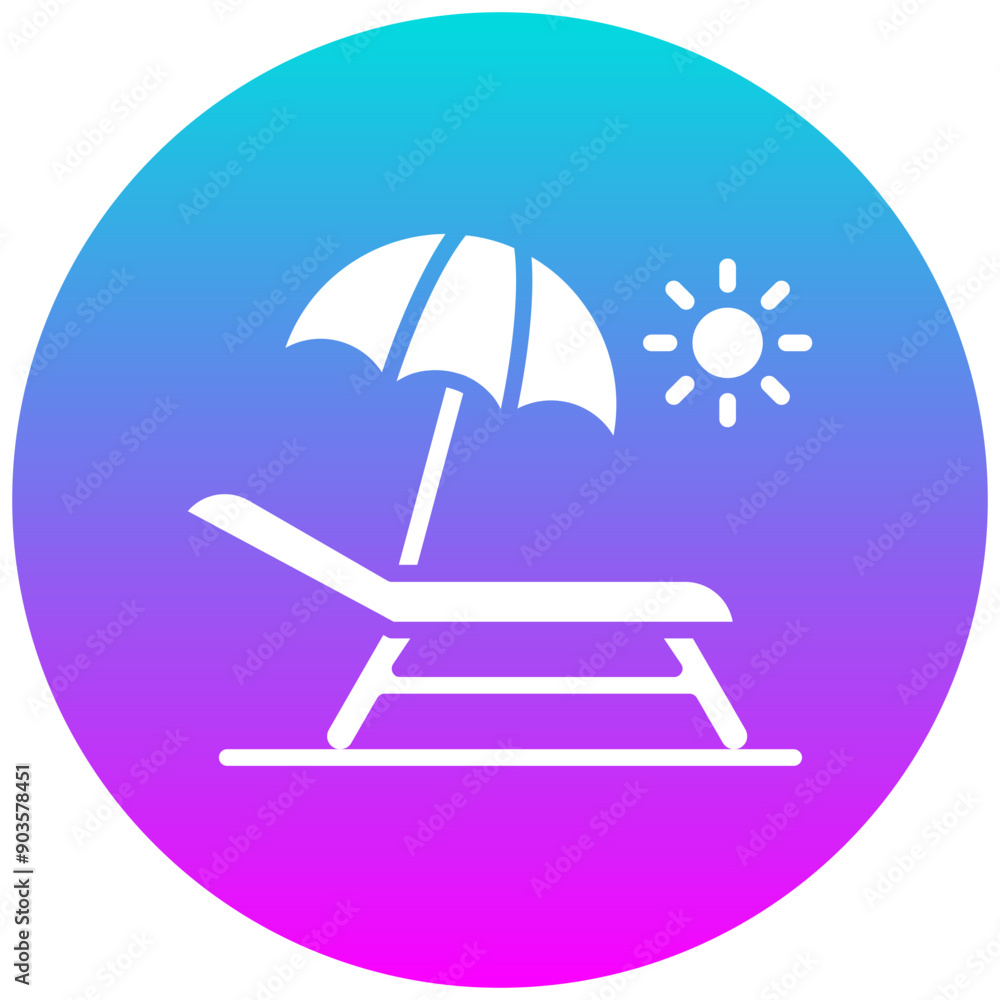 Sun Lounger vector icon. Can be used for Coastline iconset. Sun Lounger vector icon. Can be used for Coastline iconset.