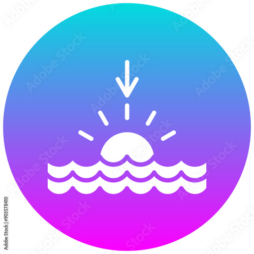 Sundown vector icon. Can be used for Coastline iconset.