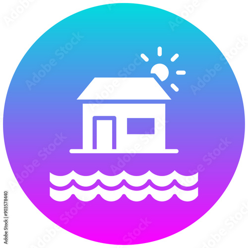 Coast House vector icon. Can be used for Coastline iconset.