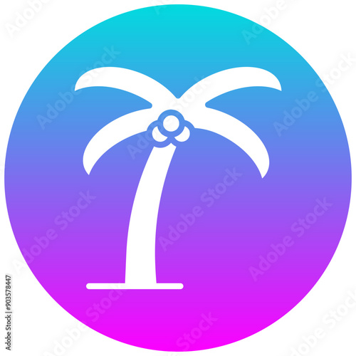 Palm Tree vector icon. Can be used for Coastline iconset.