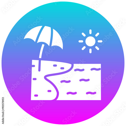 Beach Umbrella vector icon. Can be used for Coastline iconset.