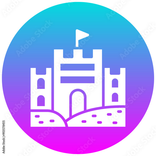 Sandcastle vector icon. Can be used for Coastline iconset.