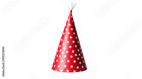 Birthday red party cap on transparent background