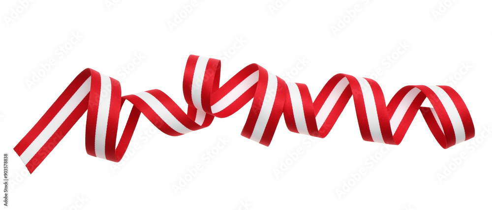Ribbon in colors of Austrian flag isolated on white Ribbon in colors of Austrian flag isolated on white