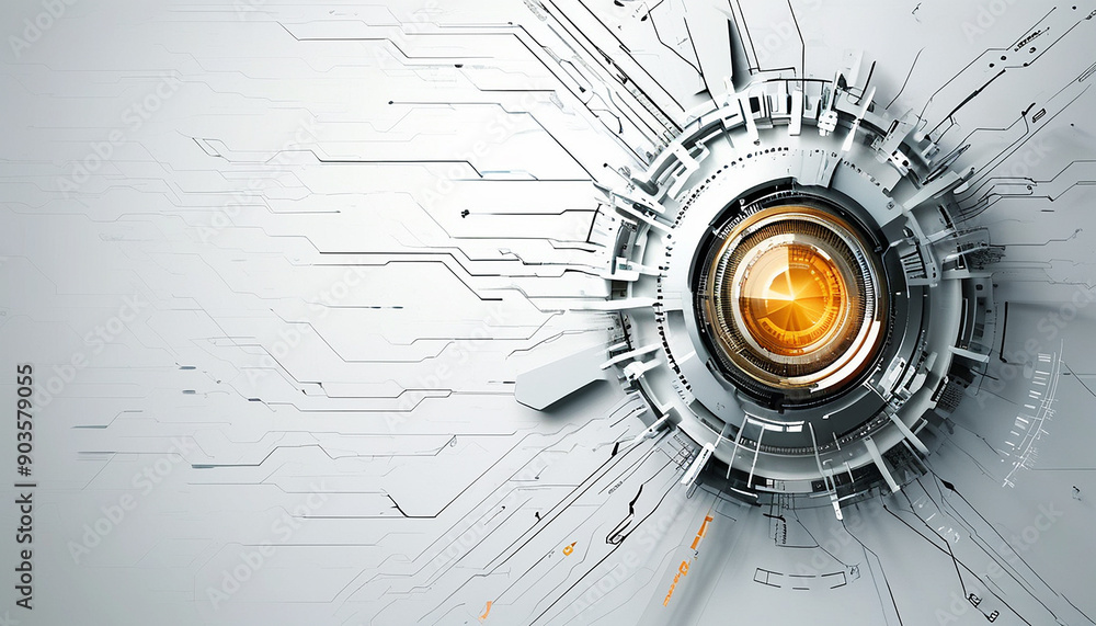 Obraz premium Future technology backgrounds with the dominant color white