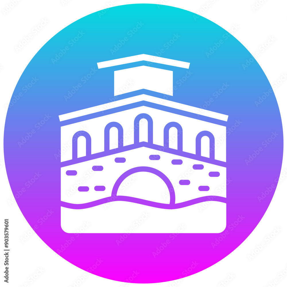 Obraz premium Rialto Bridge vector icon. Can be used for Italy iconset.