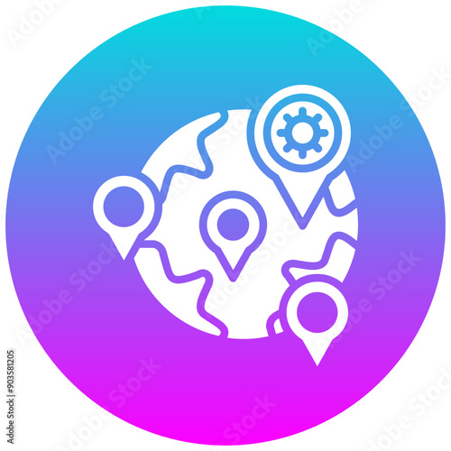 Outbreak Map vector icon. Can be used for Infectious Diseases iconset.