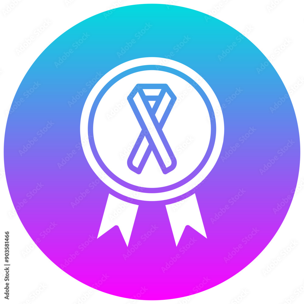 Cancer Ribbon Badge vector icon. Can be used for Chemotherapy iconset. Cancer Ribbon Badge vector icon. Can be used for Chemotherapy iconset.