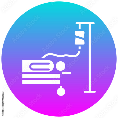 Chemo Port vector icon. Can be used for Chemotherapy iconset.