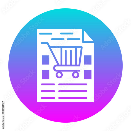 Shopping List vector icon. Can be used for Supermarket iconset.