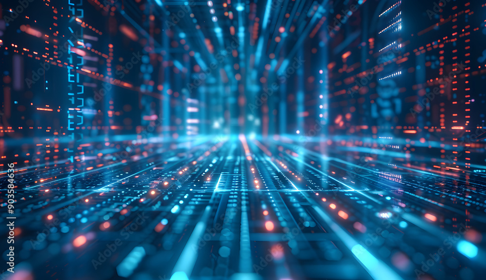 Abstract digital scape in deep hues, featuring vibrant red/orange pixels on dark background, evoking future tech vibes. Abstract digital scape in deep hues, featuring vibrant red/orange pixels on dark background, evoking future tech vibes.