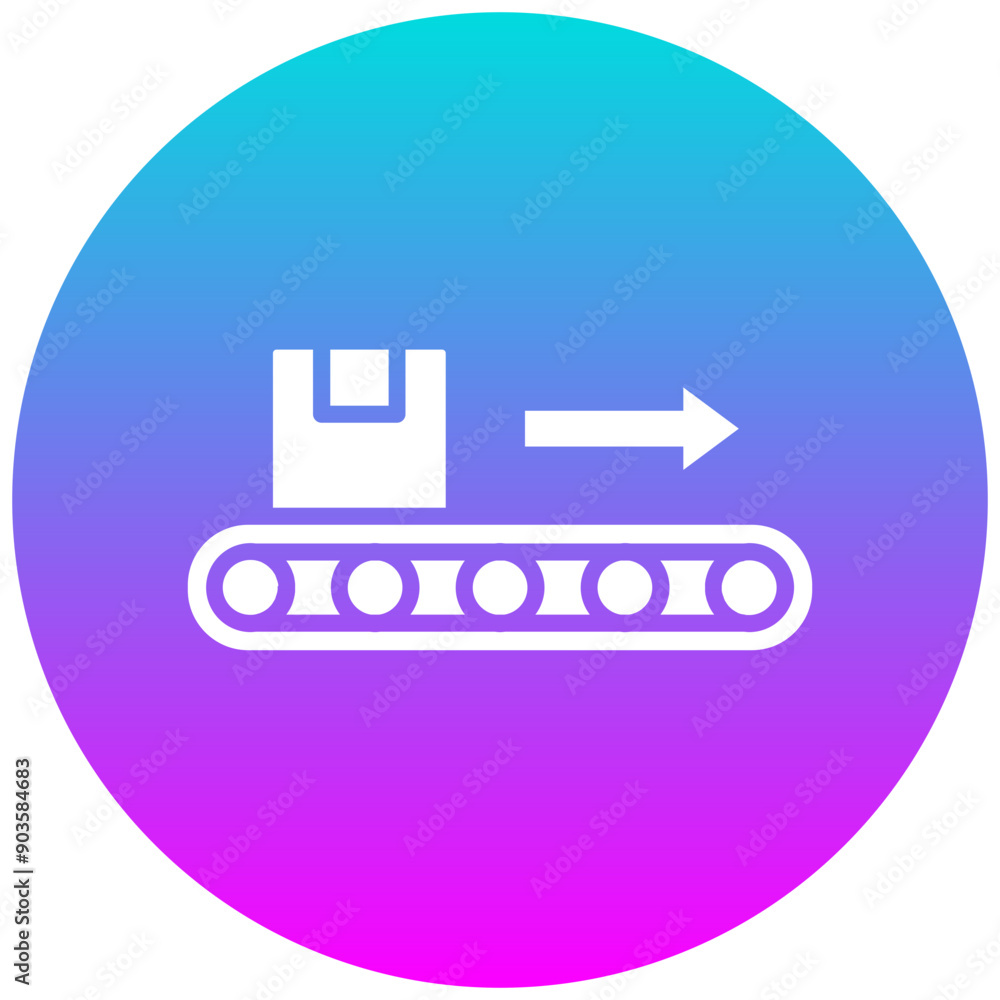 Conveyor vector icon. Can be used for Manufacturing iconset. Conveyor vector icon. Can be used for Manufacturing iconset.