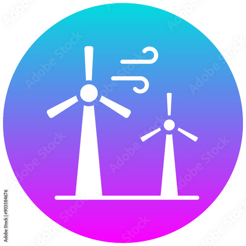 Wind Turbine vector icon. Can be used for Manufacturing iconset.