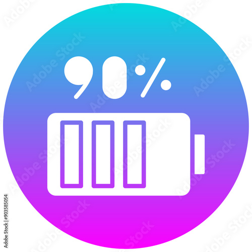 High Battery vector icon. Can be used for Battery and Power iconset.