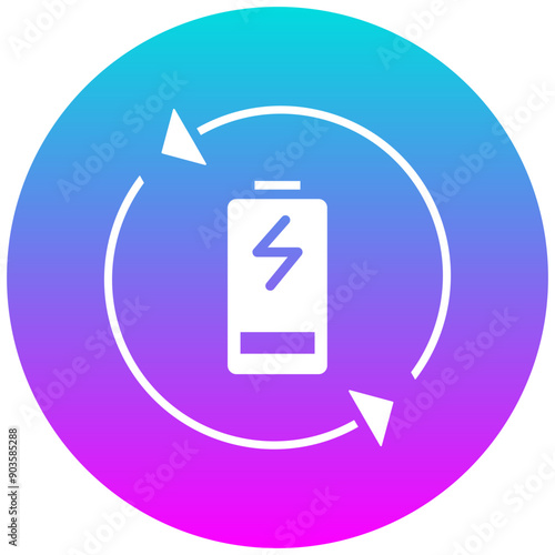Recharge Battery vector icon. Can be used for Battery and Power iconset.