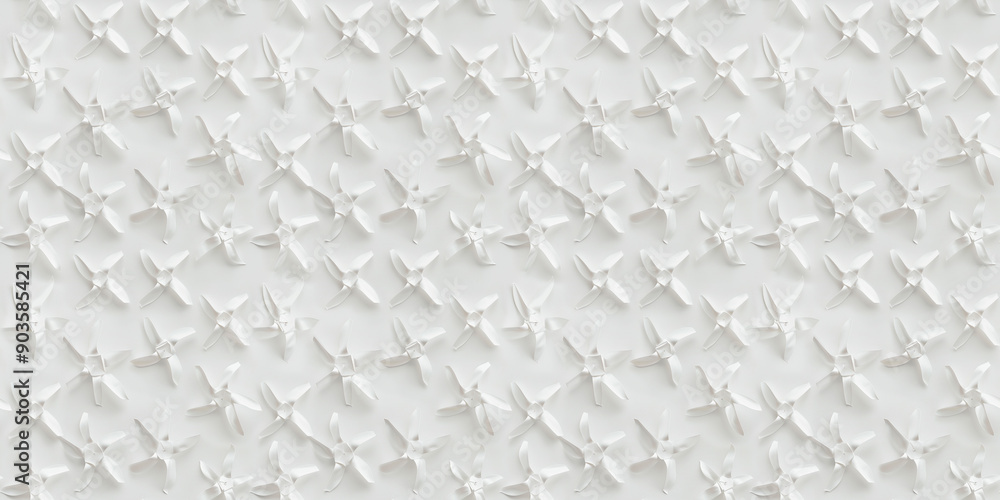Fototapeta premium a background of white windmills filling in the entire pure white background