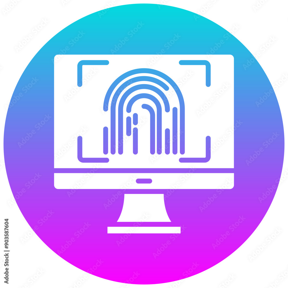 Biometric Computer vector icon. Can be used for Biometrics iconset. Biometric Computer vector icon. Can be used for Biometrics iconset.