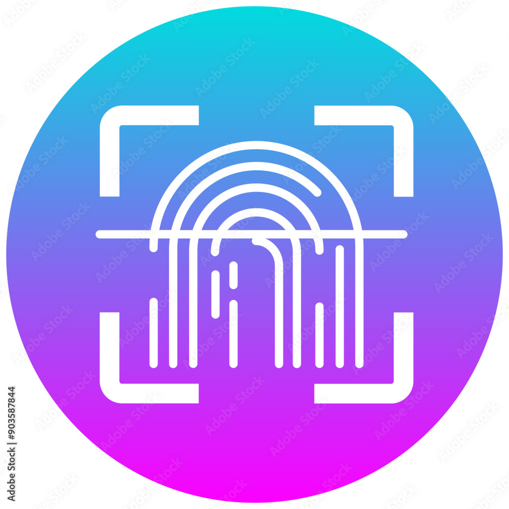 Fingerprint Scanning vector icon. Can be used for Biometrics iconset. Fingerprint Scanning vector icon. Can be used for Biometrics iconset.