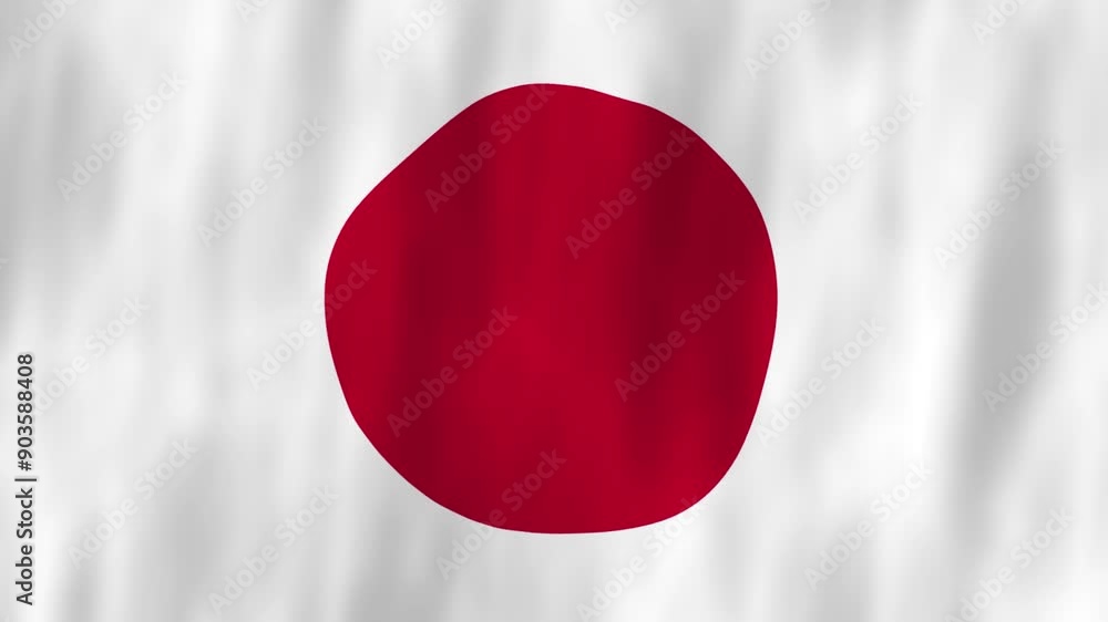 Japan flag country animation 3D symbol design waving in wind movement national patriotism world culture emblem banner Asia red white Japan flag country animation 3D symbol design waving in wind movement national patriotism world culture emblem banner Asia red white
