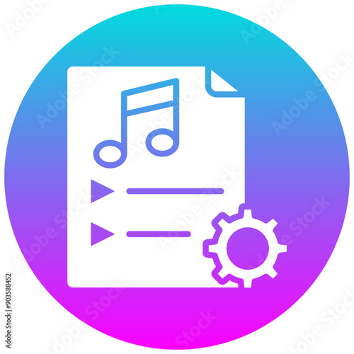 Custom Music Playlist vector icon. Can be used for Bowling iconset.