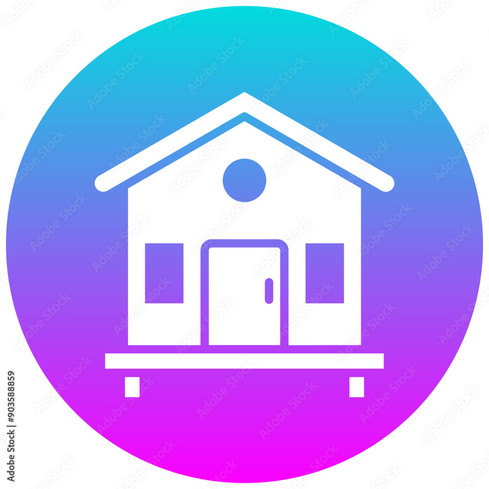 Bungalow vector icon. Can be used for Beach Resort iconset. Bungalow vector icon. Can be used for Beach Resort iconset.