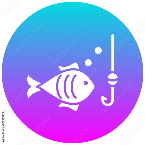 Fishing vector icon. Can be used for Beach Resort iconset.