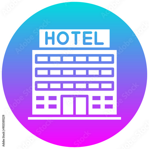 Hotel vector icon. Can be used for Beach Resort iconset.