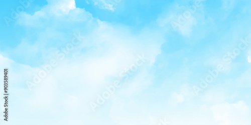 Background with clouds on blue sky. Amazing cloudscape on the sky at day time. Vector background
