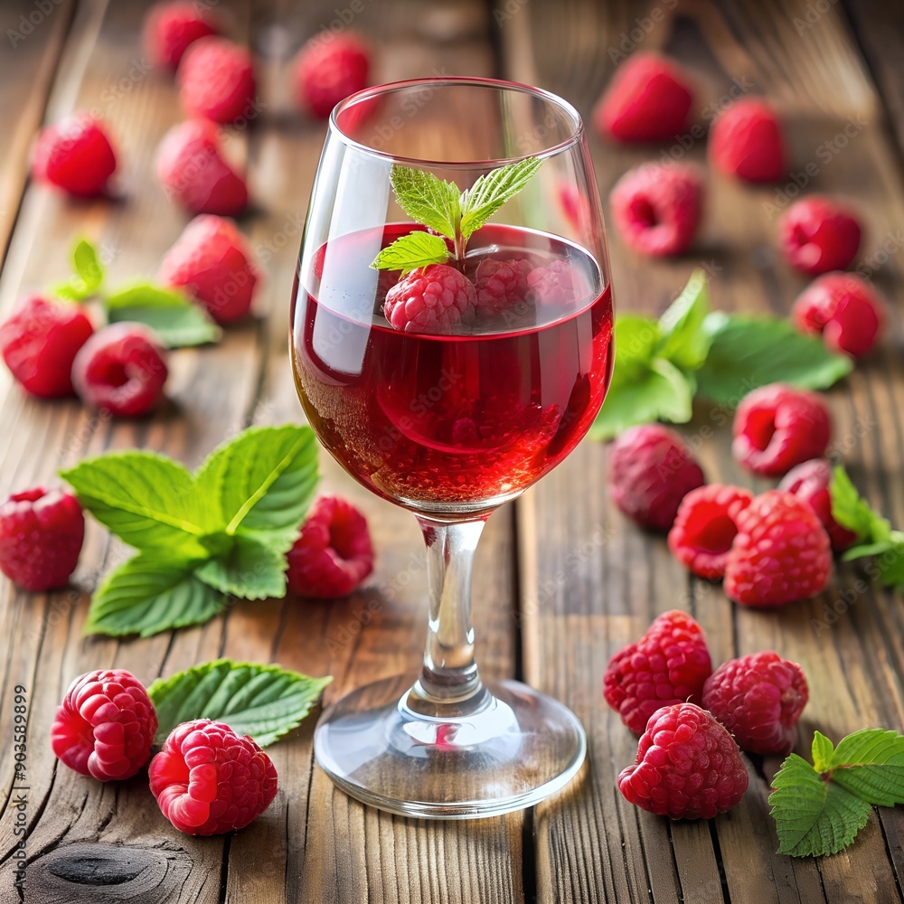 glass of wine with berries glass of wine with berries