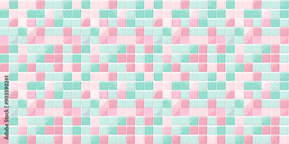 Blush pink and light teal tiles seamless pattern, clean and flat surface texture, white background Blush pink and light teal tiles seamless pattern, clean and flat surface texture, white background