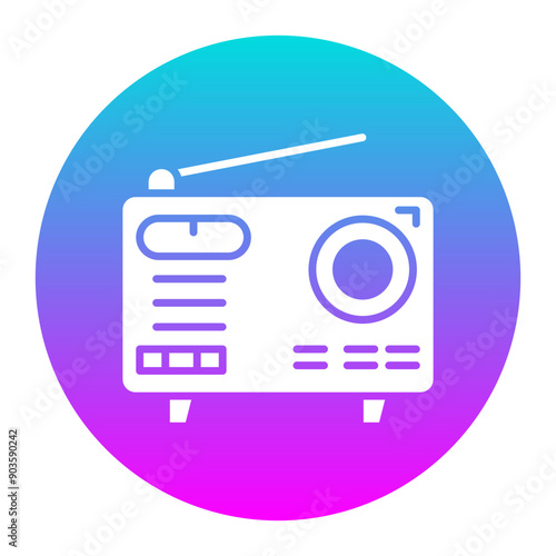 Radio vector icon. Can be used for Retro iconset.