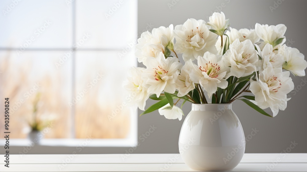 Elegant White Flowers in a Vase Elegant White Flowers in a Vase